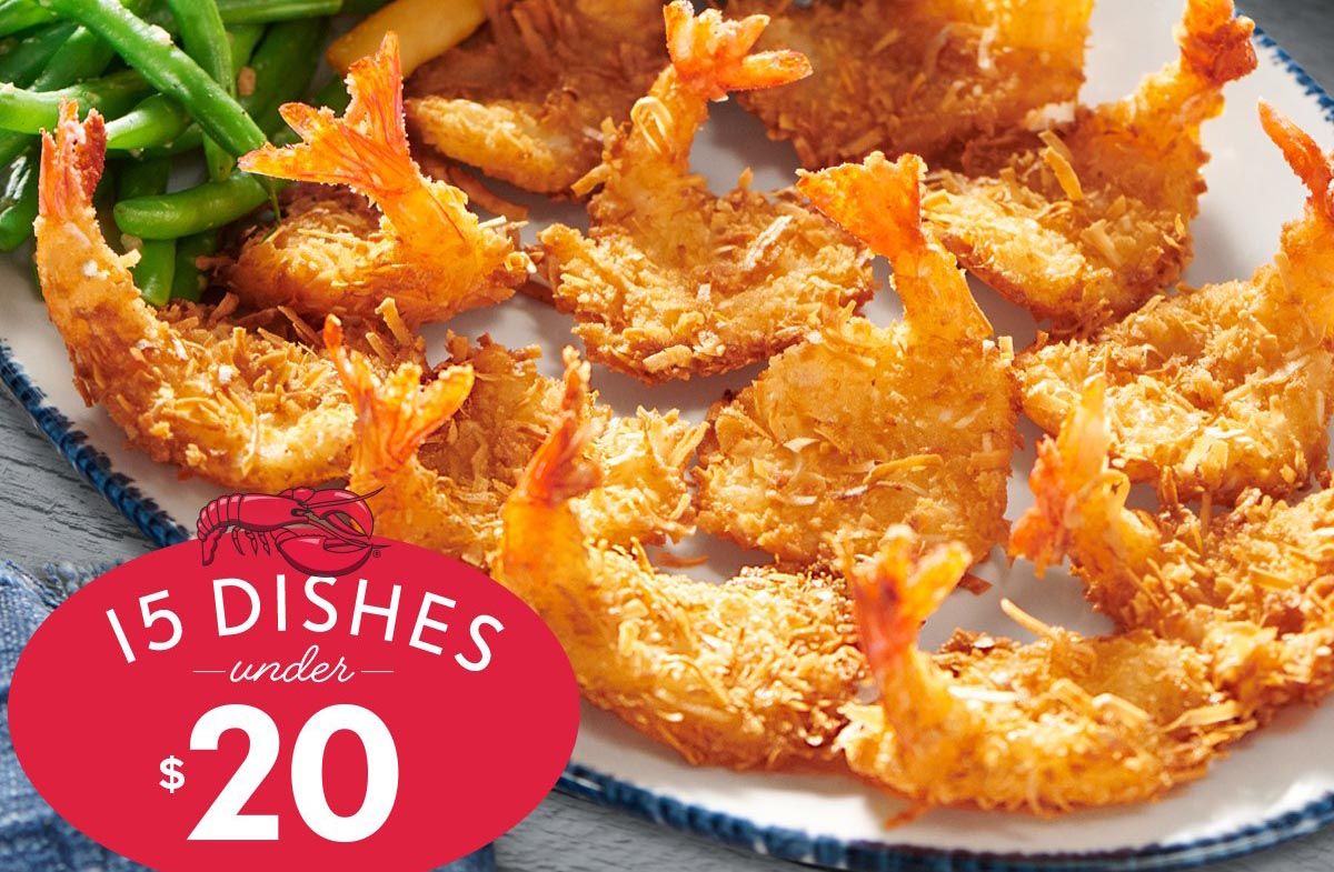 Save With 15 Dishes Under $20 Now Available on the New Red Lobster Menu Save With 15 Dishes Under $20 Now Available on the New Red Lobster Menu