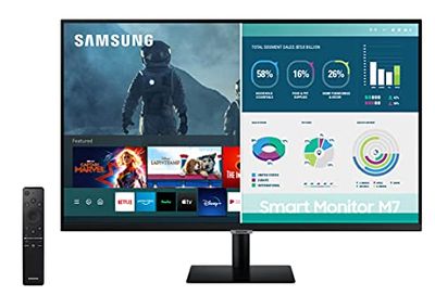SAMSUNG M7 Series 32-Inch 4K UHD (3840x2160) Smart Monitor & Streaming TV (Tuner-Free), Netflix, HBO, Prime Video, & more, Apple Airplay, Bluetooth, Built-in Speakers, Remote Included (LS32AM702UNXZA) $299.99 (Reg $499.99)
