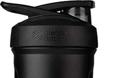 BlenderBottle Strada Shaker Cup Insulated Stainless Steel Water Bottle with Wire Whisk, 24-Ounce, Black $17.97 (Reg $35.40)