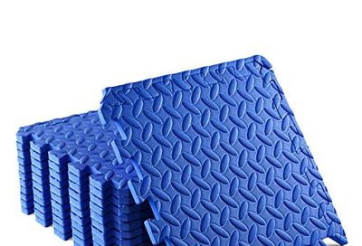 Yes4All Interlocking Exercise Foam Mats with Border – Interlocking Floor Mats for Gym Equipment – Eva Interlocking Floor Tiles - 12 Square Feet (12 Tiles) - Blue $17.83 (Reg $27.02)