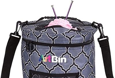 ArtBin 6804SA Yarn Drum, Portable Knitting & Crochet Storage, [1] Poly Canvas Tote Bag, Gray Print $21.35 (Reg $31.05)