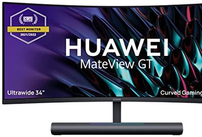 HUAWEI MateView GT 34'' Ultrawide Curved Gaming Monitor, 165Hz, 21:9 WQHD 3440 x 1440, 3K+, 1500R, Dual 5W Speaker SoundBar, Touch Volume Control, 360° Dual Mics, USB-C, HDMI, DP, Black $598.99 (Reg $748.99)