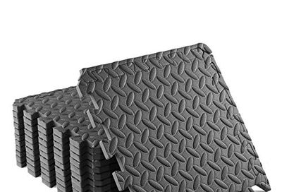 Yes4All Interlocking Exercise Foam Mats with Border – Interlocking Floor Mats for Gym Equipment – Eva Interlocking Floor Tiles - 12 Square Feet (12 Tiles) - Gray $21.43 (Reg $33.52)