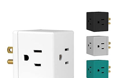 Philips 3-Outlet Extender, Extra-Wide Adapter Spaced, Easy Access Design, 3-Prong, Perfect for Travel, Cube, 1 Pack, White, SPS3001WA/37 $10.01 (Reg $15.63)