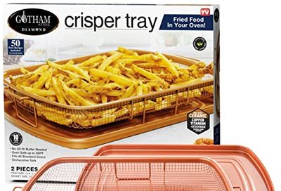 Gotham Steel, 2 Piece Nonstick Copper Crisper Tray and Basket, Air Fry in your Oven, for Baking and Crispy Foods, As Seen on TV , XL, Copper $27.5 (Reg $34.80)