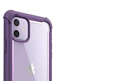 i-Blason Ares Case for iPhone 11 6.1 inch (2019 Release), Dual Layer Rugged Clear Bumper Case with Built-in Screen Protector (Purple) $20.1 (Reg $22.99)