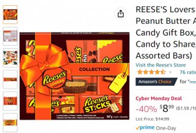 Amazon.ca Cyber Monday Deal: Reese’s Lover’s Chocolate Peanut Butter Assorted Candy Gift Box $8.99 (save 40%)