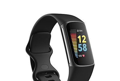 Charge 5 Advanced Fitness and Health Tracker with Built-in Gps, Stress Management Tools, Sleep Tracking, 24/7 Heart Rate and More, Black/graphite, One Size (S L Bands Included) $180.11 (Reg $199.95)
