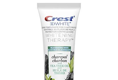 Crest 3D White Whitening Therapy Toothpaste, Charcoal with Tea Tree Oil, Toothpaste To Deep Cleanse your teeth, Refreshing Mint flavour, 90 Milliliters $3 (Reg $4.99)