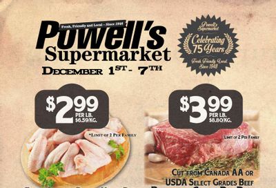 Powell's Supermarket Flyer December 1 to 7