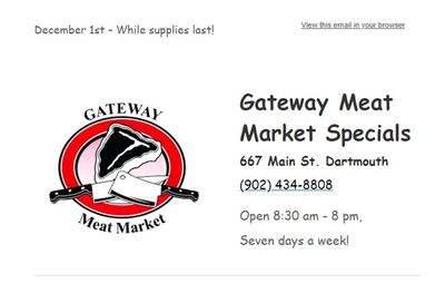 Gateway Meat Market Flyer December 1 to 7