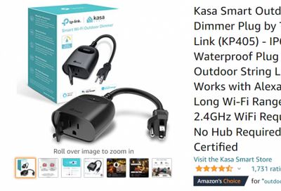 Amazon.ca: Kasa Smart Outdoor Dimmer Plug $18.69 (Save 49%)