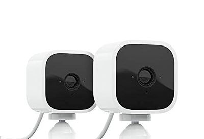 Blink Mini – Compact indoor plug-in smart security camera, 1080p HD video, night vision, motion detection, two-way audio, easy set up, Works with Alexa – 2 cameras (White) $38.99 (Reg $84.99)