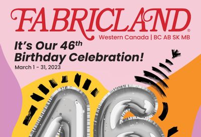 Fabricland (West) Flyer March 1 to 31