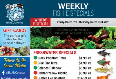 Big Al's (Whitby) Weekly Specials March 17 to 23