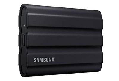 SAMSUNG T7 Shield 4TB, Portable Solid State Drive, up-to 1050MB/s, USB 3.2 Gen2, Rugged, IP65 Water & Dust Resistant, for Photographers, Creators and Gaming, (MU-PE4T0S/AM), Black [Canada Version] $379.99 (Reg $579.99)
