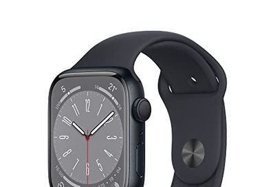 Apple Watch Series 8 [GPS 45mm] Smart Watch w/Midnight Aluminium Case with Midnight Sport Band. Fitness Tracker, Blood Oxygen & ECG Apps, Always-On Retina Display, Water-Resistant $499 (Reg $569.00)