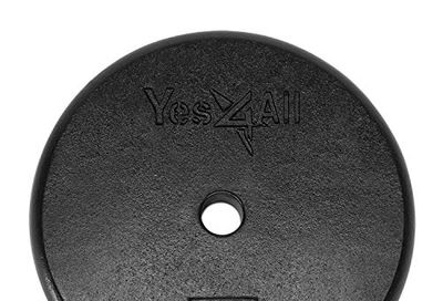 Yes4All 1-inch Cast Iron Weight Plates for Dumbbells – Standard Weight Disc Plates (20 lbs, Single) $32.82 (Reg $44.62)