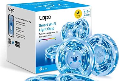 TP-Link Tapo Smart LED Light Strip,16M RGB Colors with Music Sync,65.6ft(4 Rolls of 16.4ft) Wi-Fi LED Lights Works w/ Alexa & Google Assistant, Trimmable, No Hub Required, 2 Yr Warranty (Tapo L900-20) $69.99 (Reg $119.99)
