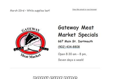 Gateway Meat Market Flyer March 23 to 29