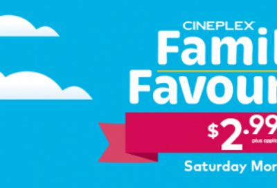 Cineplex Family Favourite Deal: Movies Every Saturday for $2.99