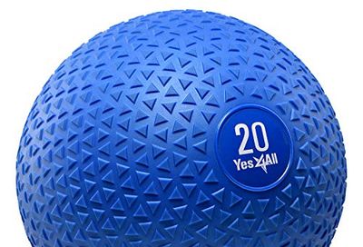 Yes4All Slam Ball with Triangle Textured Surface & Durable Rubber Shell – Available 10, 15, 20, 25, 30, 40lbs - Blue, 20 Lbs $37.1 (Reg $46.32)