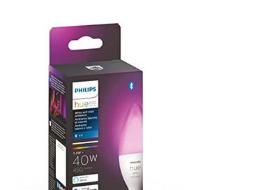 Philips Hue White & Colour Ambiance E12 Candle smart bulb Bluetooth & Zigbee Compatible (Bridge Optional), Works with Alexa & Google Assistant $48.98 (Reg $59.99)