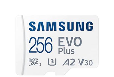 Samsung 256GB EVO Plus Micro SD Memory Card/w Adapter, UHS-1 SDR104, Class 10, Grade 3 (U3), Read up to 130MB/s, 10 Years Limited Warranty $32.45 (Reg $37.84)