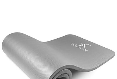 ProsourceFit 1 in Extra Thick Yoga Pilates Exercise Mat, Padded Workout Mat for Home, Non-Sip Yoga Mat for Men and Women, Grey, 71 in x 24 in $45.7 (Reg $54.26)
