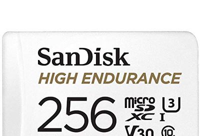 SanDisk 256GB High Endurance Video microSDXC Card with Adapter for Dash Cam and Home Monitoring Systems - C10, U3, V30, 4K UHD, Micro SD Card - SDSQQNR-256G-GN6IA $34.99 (Reg $40.17)