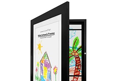 Americanflat 10x12.5 Kids Artwork Picture Frame in Black- Displays 8.5x11 With Mat and 10x12.5 Without Mat - Composite Wood with Shatter Resistant Glass - Horizontal and Vertical Formats $26.25 (Reg $36.11)