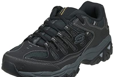 Skechers Men's After Burn - Memory Fit Shoe, Black/ Grey/ Orange, 14 M US $55 (Reg $83.36)