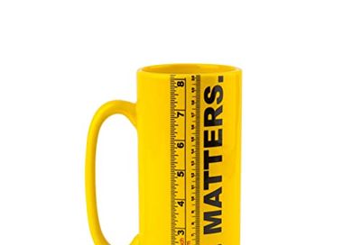 BigMouth Inc "Size Matters" Coffee Mug, Ceramic Ruler Tall Cup Holds 32oz of Liquid, Yellow $19.3 (Reg $23.25)