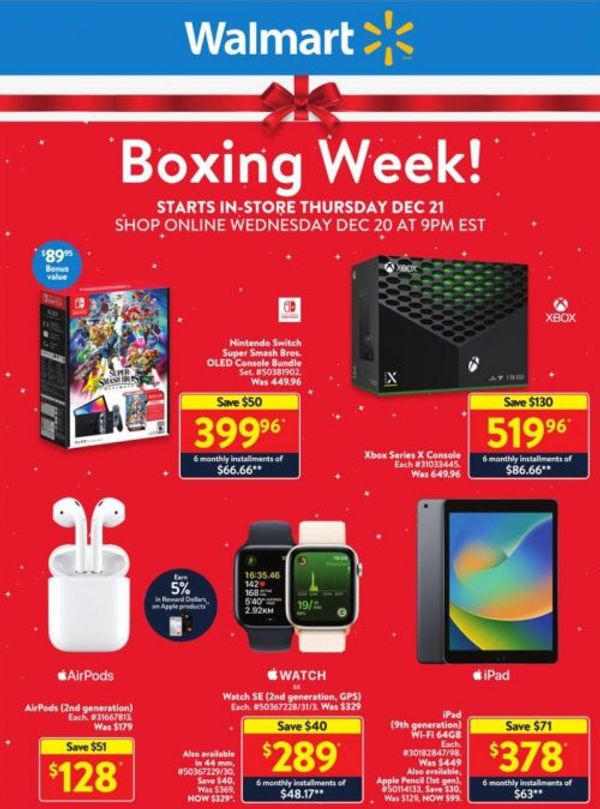 Walmart Canada Boxing Week ONLINE Sale *NOW LIVE*
