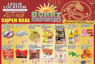 Sunny Supermarket (Leslie) Flyer February 16 to 22