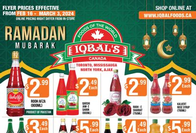 Iqbal Foods Flyer February 16 to March 3