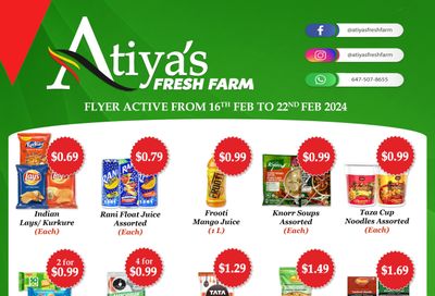 Atiya's Fresh Farm Flyer February 16 to 22