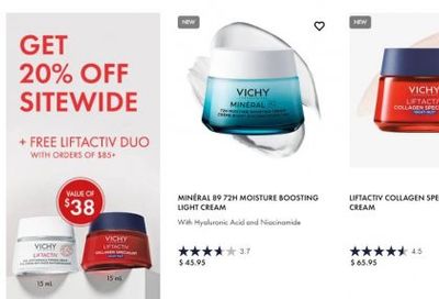 Vichy Canada: Get 20% off + Free LiftActiv Duo With Orders or $85 or More
