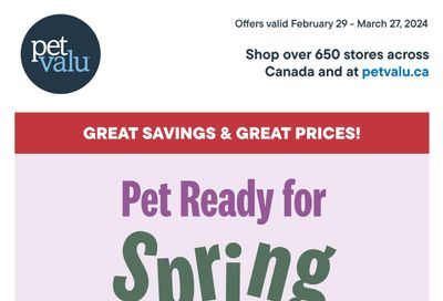 Pet Valu Flyer February 29 to March 27
