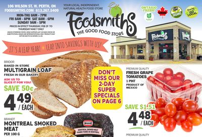 Foodsmiths Flyer February 29 to March 7