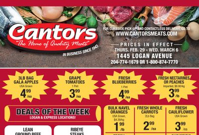 Cantor's Meats Flyer February 29 to March 6