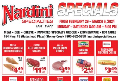 Nardini Specialties Flyer February 29 to March 6