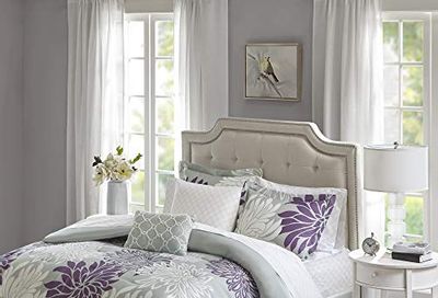 Madison Park Essentials Maible Cozy Bed in A Bag Comforter with Complete Cotton Sheet Set-Floral Medallion Damask Design All Season Cover, Decorative Pillow, King (104 in x 92 in), Purple/Gray $126.3 (Reg $225.11)