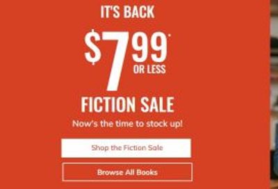 Book Outlet Canada: $7.99 or Less Fiction Sale