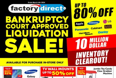 Factory Direct Liquidation Sale Flyer February 29 to March 4