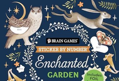 Brain Games - Sticker by Number: Enchanted Garden: Includes Foil Stickers! $10 (Reg $20.33)