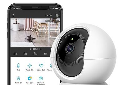 TP-Link Tapo Smart Pan/Tilt Indoor Security Camera, 360° Motion Tracking, 1080p Full HD WiFi Camera for Pet/Baby, Night Vision, 2-Way Audio, 128 GB Local Storage, Works w/Alexa & Google (Tapo C200) $29.99 (Reg $39.99)