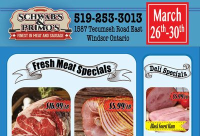 Schwab's & Primo's Flyer March 26 to 30