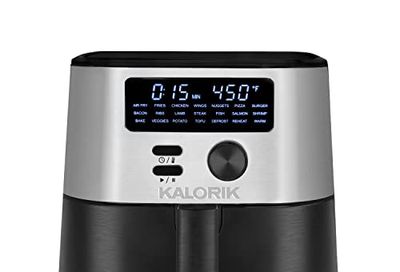 Kalorik MAXX Digital Air Fryer, 4 Quart, 7-in-1 Oilless Air Fryer, Deluxe LED Display + 21 Smart Presets, Includes Recipe Book and 4 Accessories - Stainless Steel $112 (Reg $159.99)