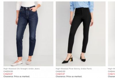 Old Navy Canada: up to 70% off Clearance + $28 Wow Denim Shorts For Women